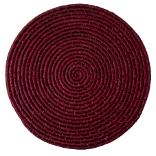 Raffia Large Round Placemat Coaster In Bordeaux By Rice DK